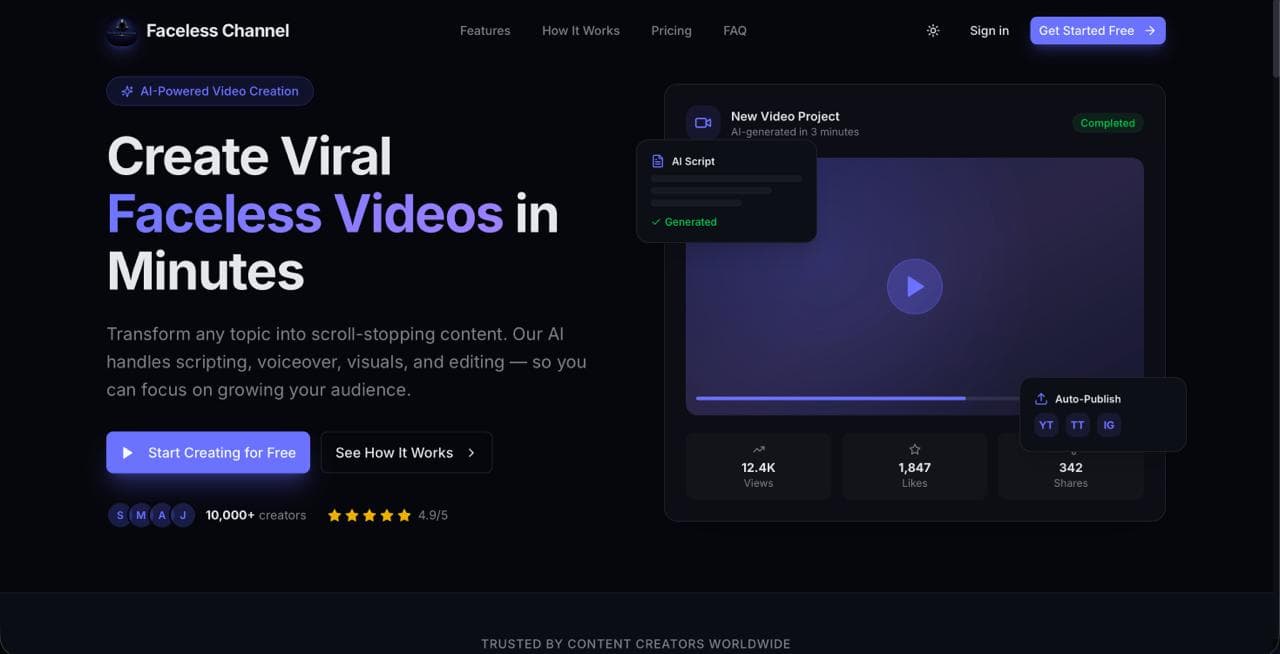 Faceless Channel SaaS